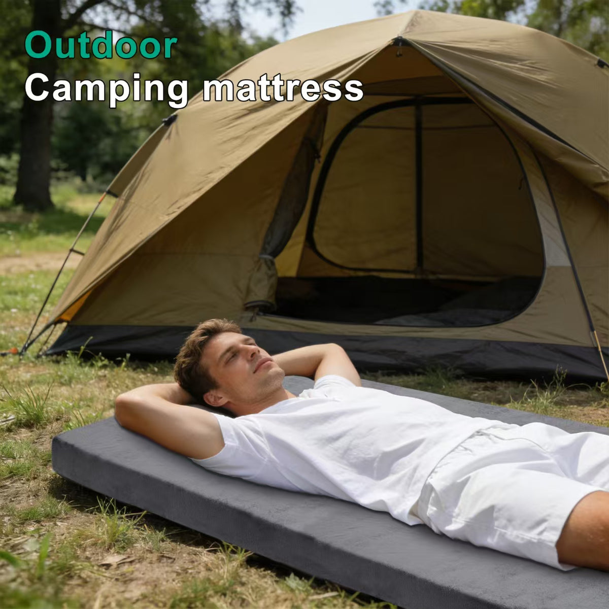 non‑slip grey sleeping pad 