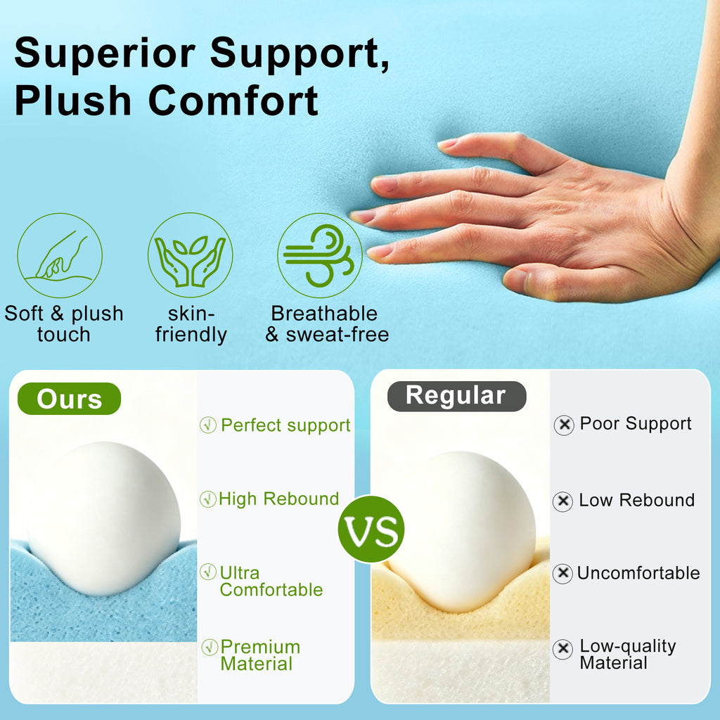 Lxotvae Green 3 Inch Memory Foam Camping Mattress Pad – Roll‑Up Mat for Cot, Car Camping & Guests