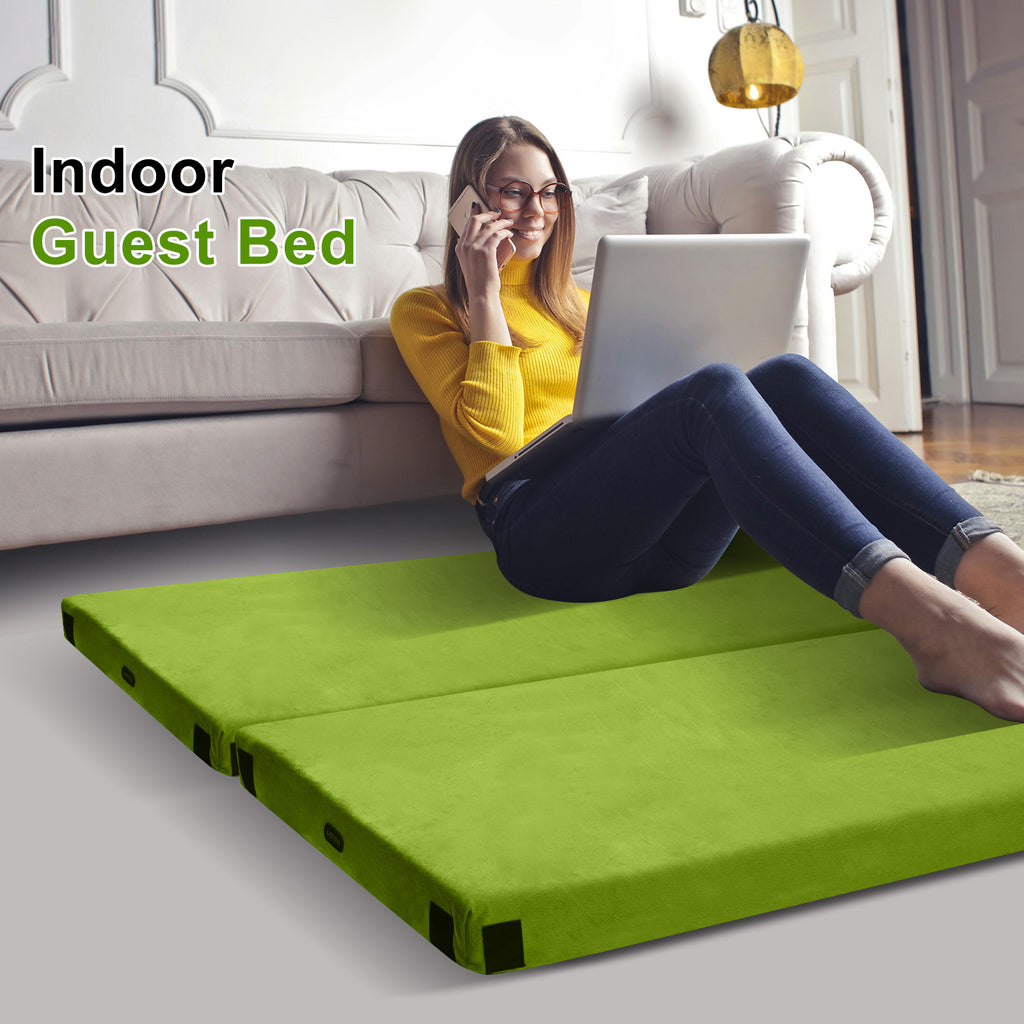 green non‑slip sleeping pad